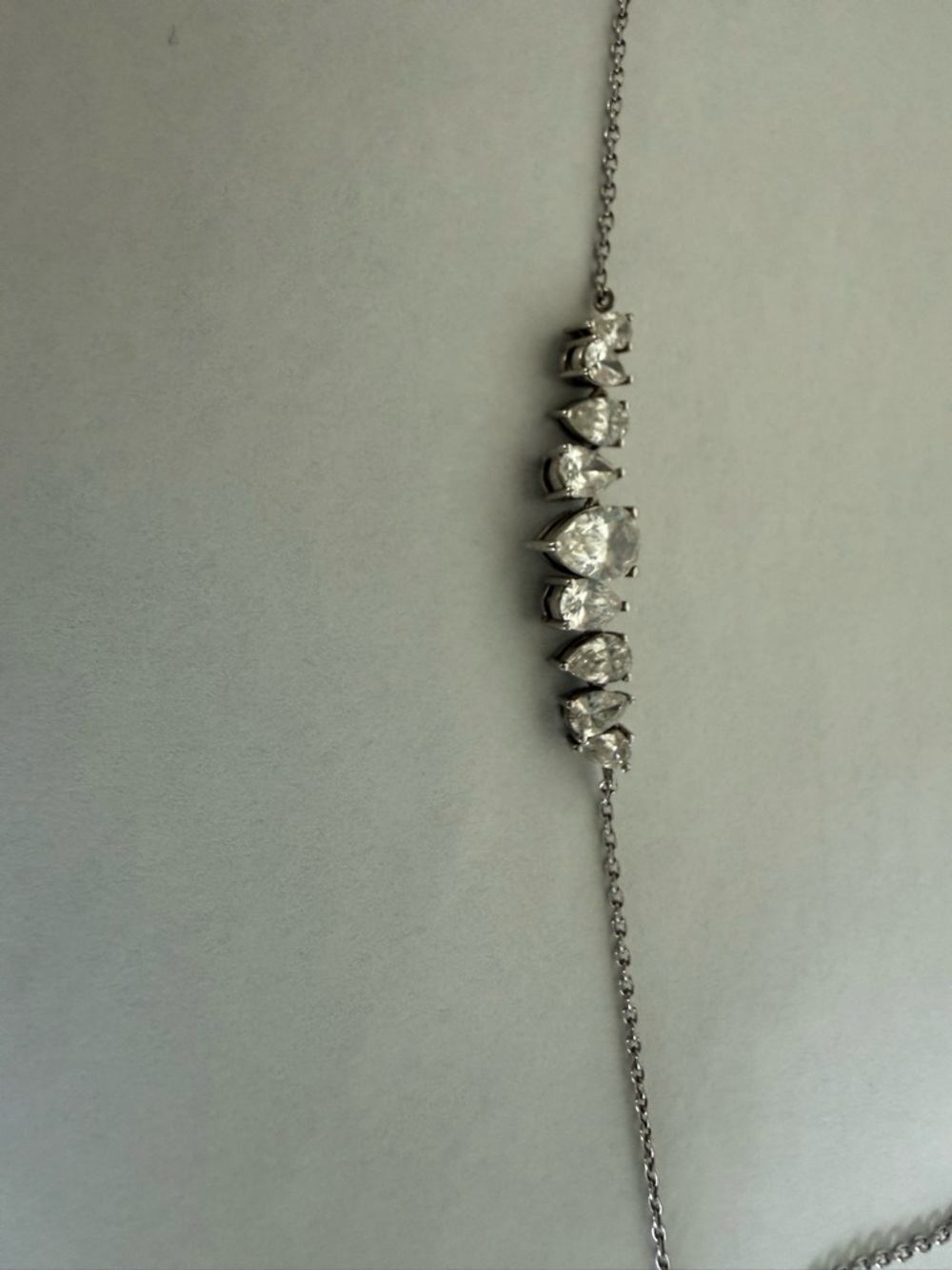 Pear shaped lab diamond 2 ct Necklace - Elegant Sparkle - Picture 3 of 7